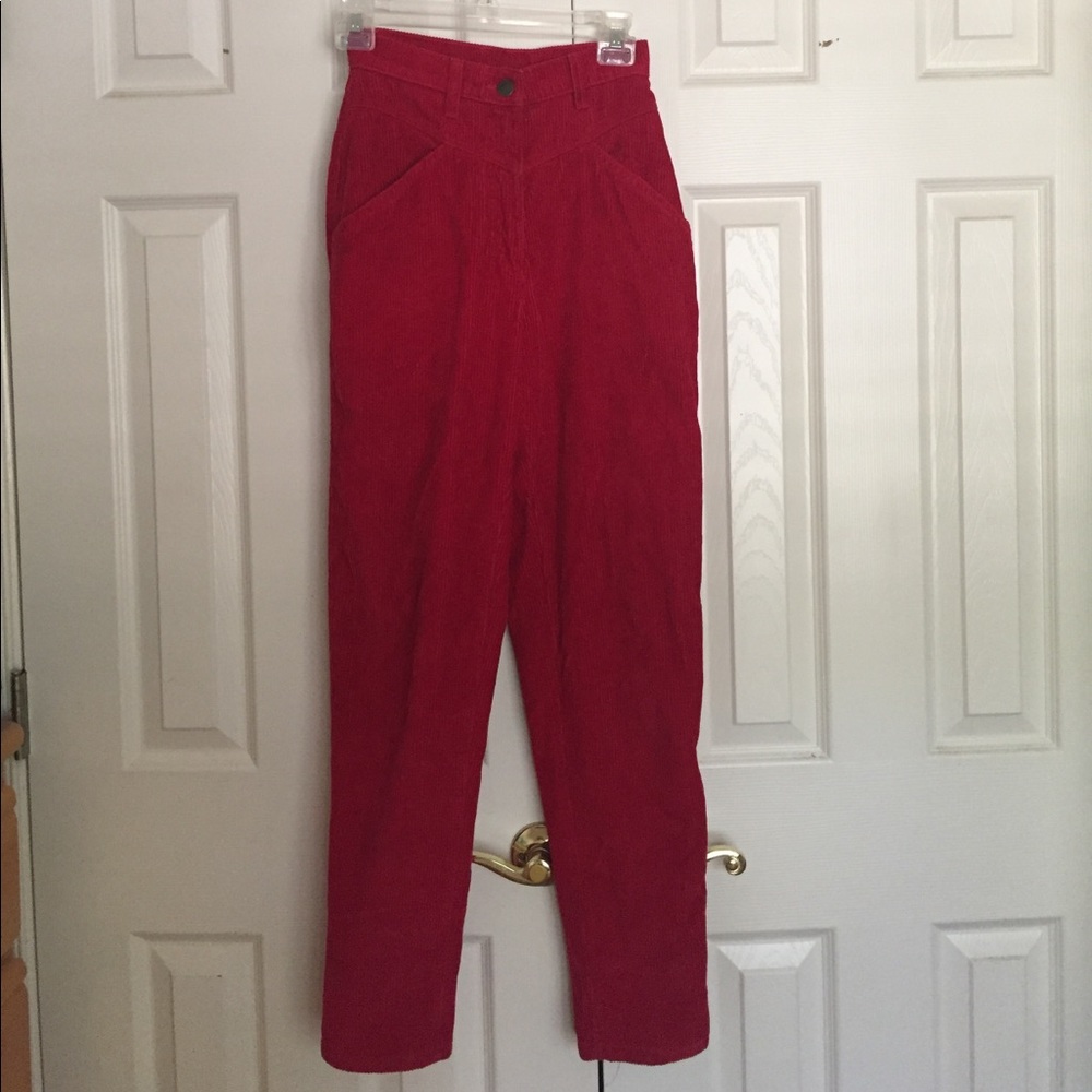 Vintage red high waisted cords