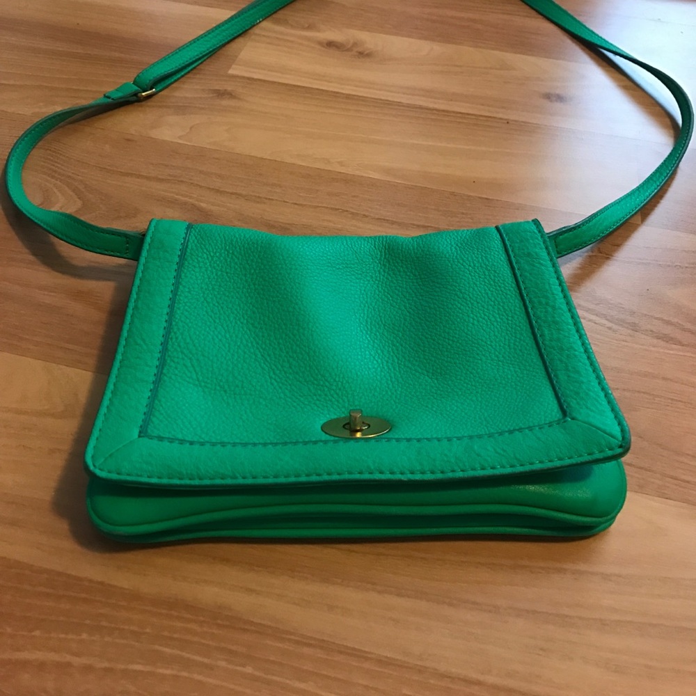 j. Crew brand new crossbody green leather purse