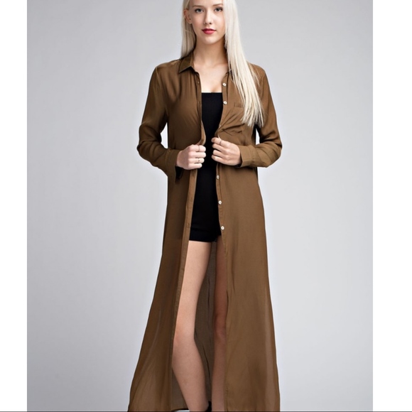 ❤️LAST ONE❤️ OLIVE EMBROIDERED DUSTER - Picture 5 of 7