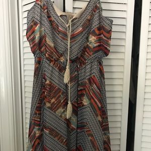 Multi-colored tribal print mini dress!