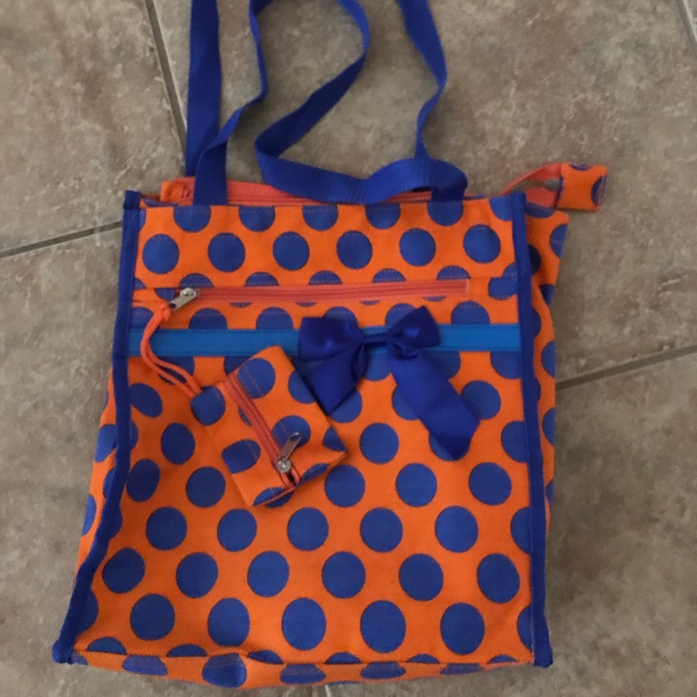 Orange and Blue medium tote