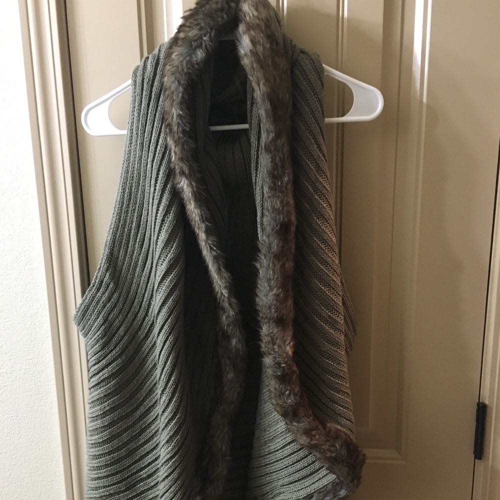 Fur Lined Sweater Vest