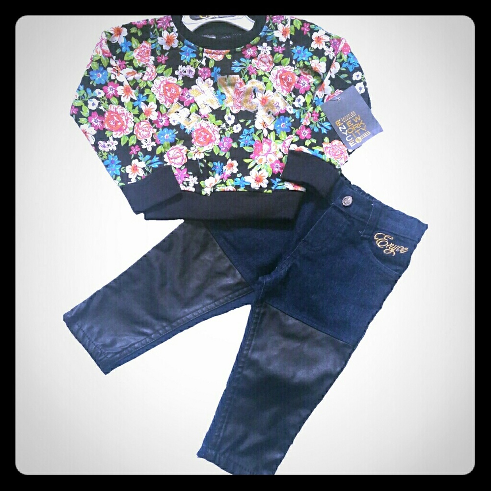 Nwt 12M Adorable Enyce flora sweater vegan pants
