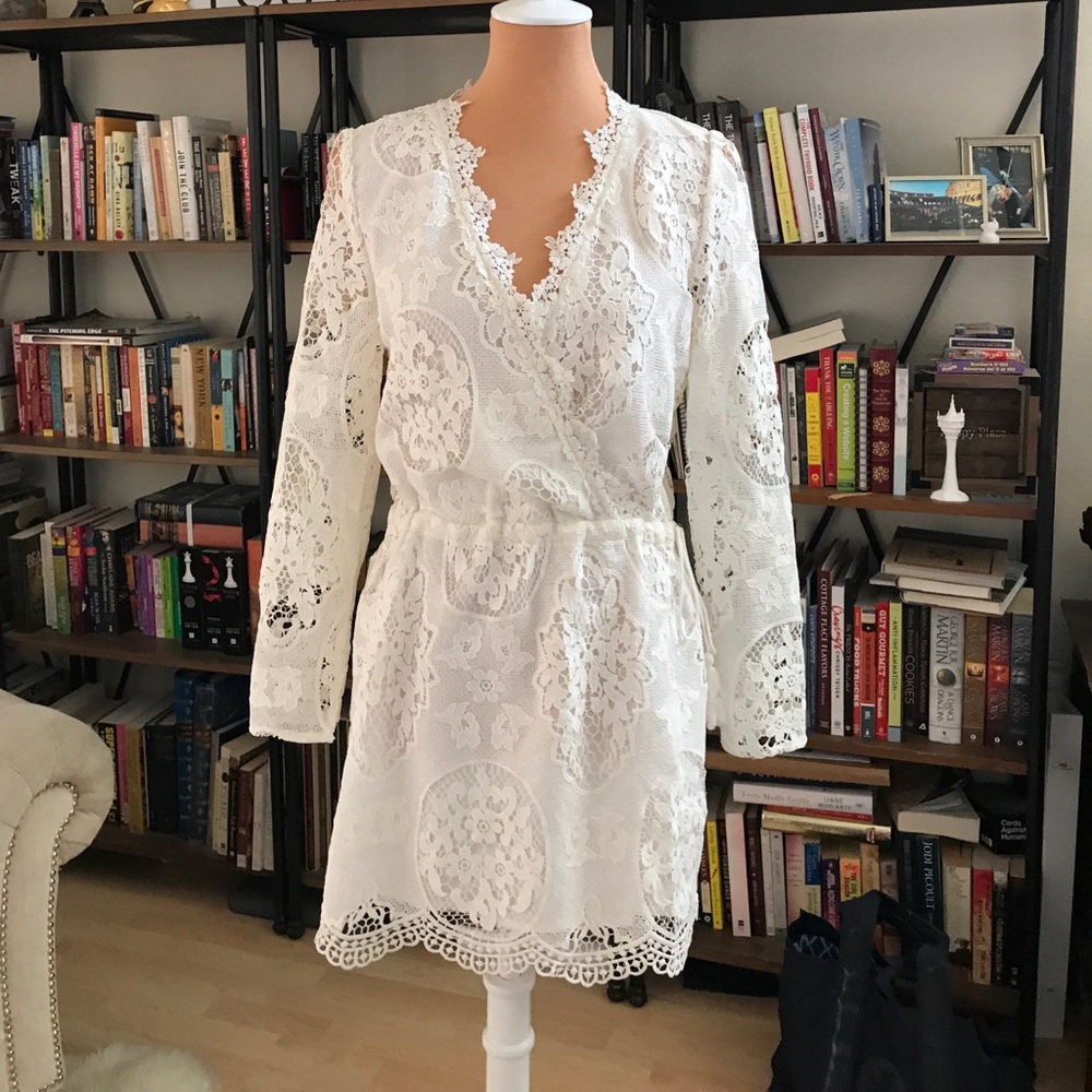 Line&Dot Lace Faux Wrap Dress