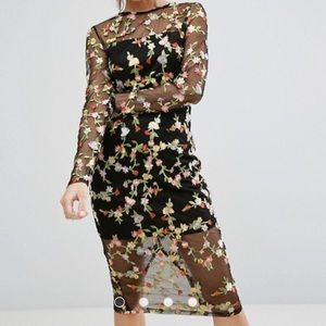 NEW ASOS embroidered flower dress