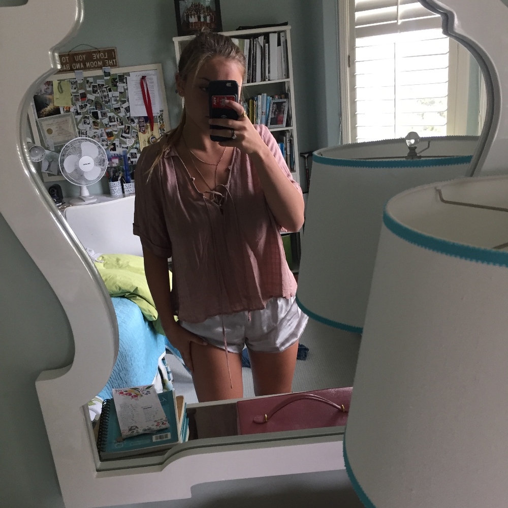 Urban Outfitters Lace-Up Peasant Shirt