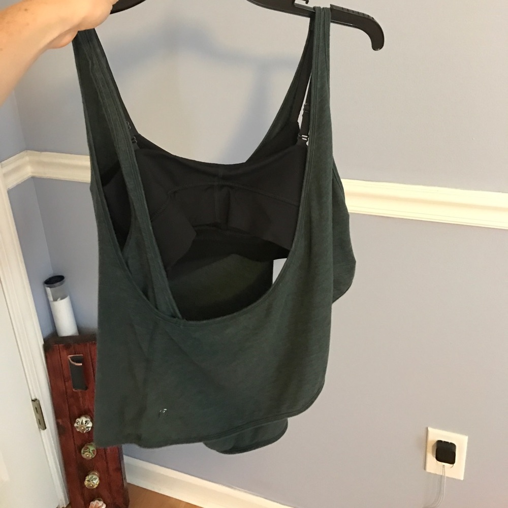 Lululemon forest green cross back top yoga