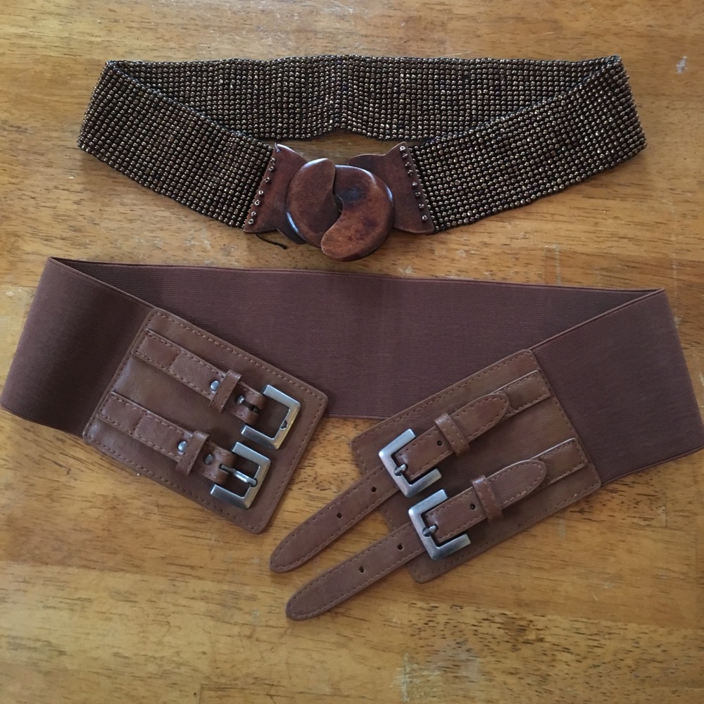 2 Belts! 1 beaded, 1 double buckle