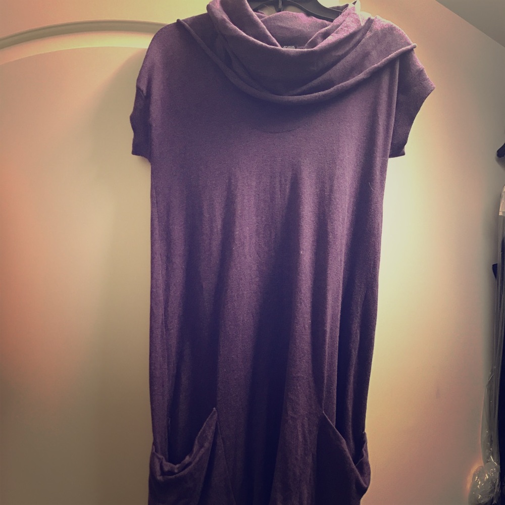 Purple sweater dress