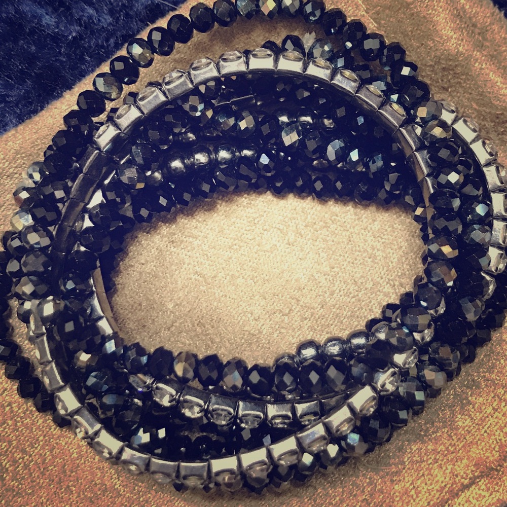 Black & silver Bangle bracelet