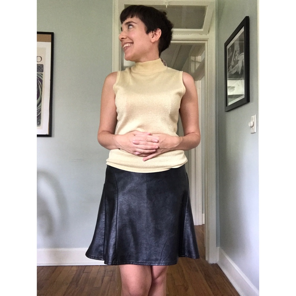 H&M black skirt, faux leather