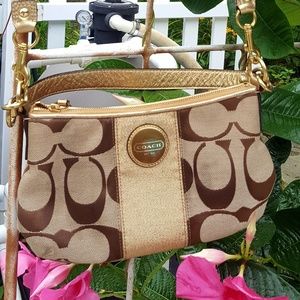 Authentic COACH Gold/Brown Cross body Bag
