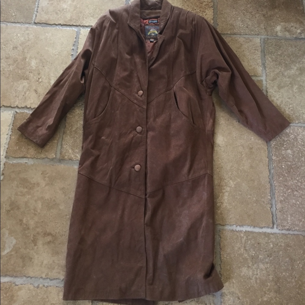 Vintage Women's Genuine Leather Trench Coat