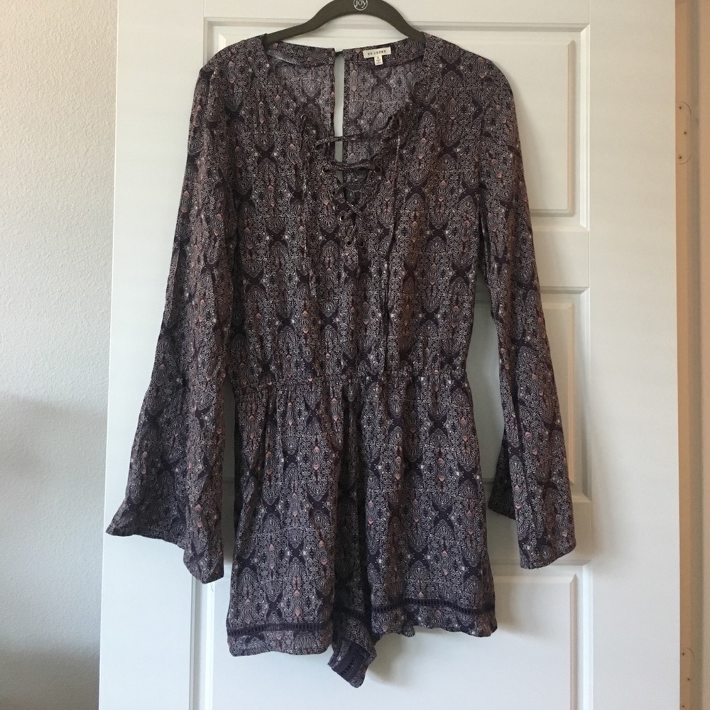 Purple Lace-up romper