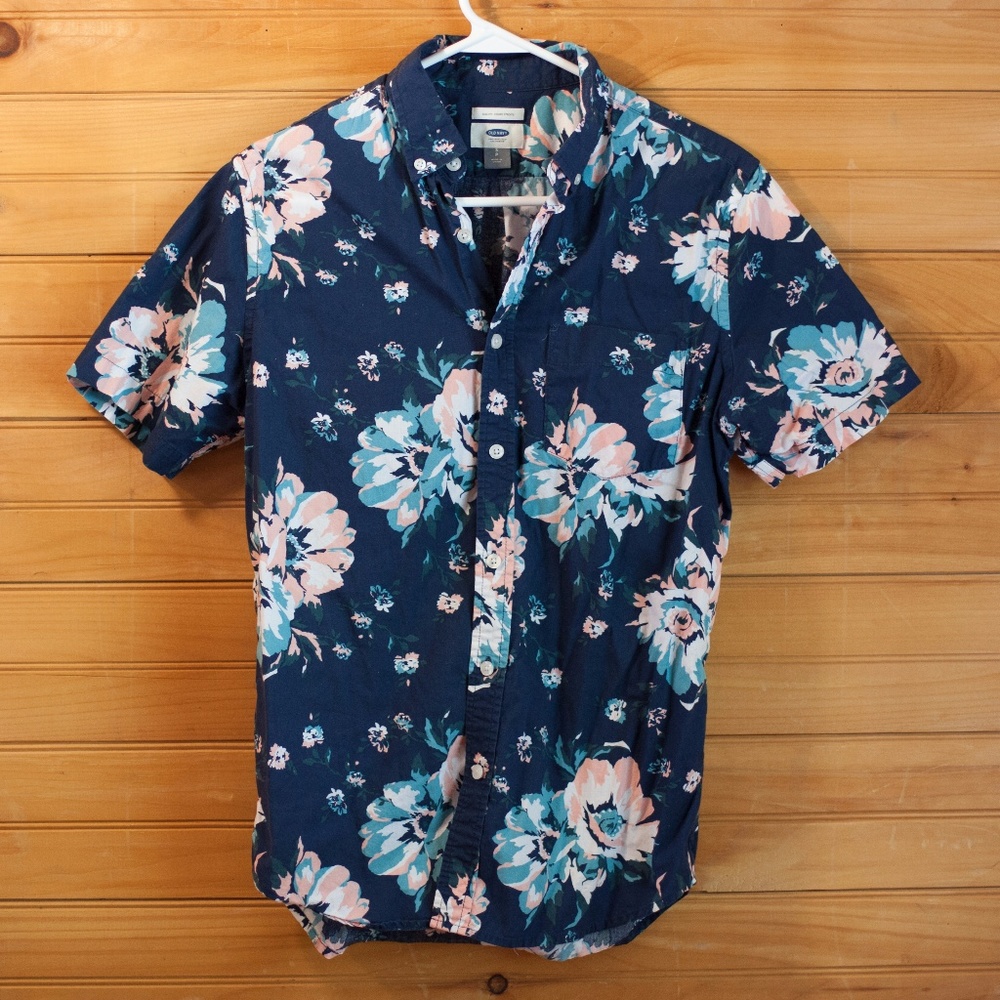 Old Navy Floral Short Sleeved Button Up
