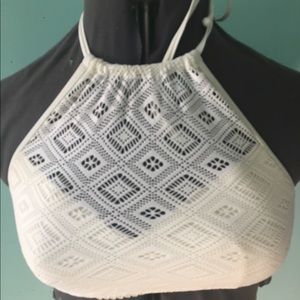 White crocheted bikini