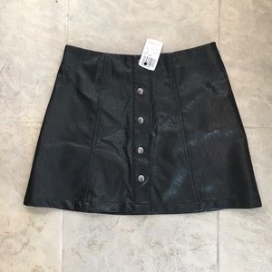Black faux leather skirt