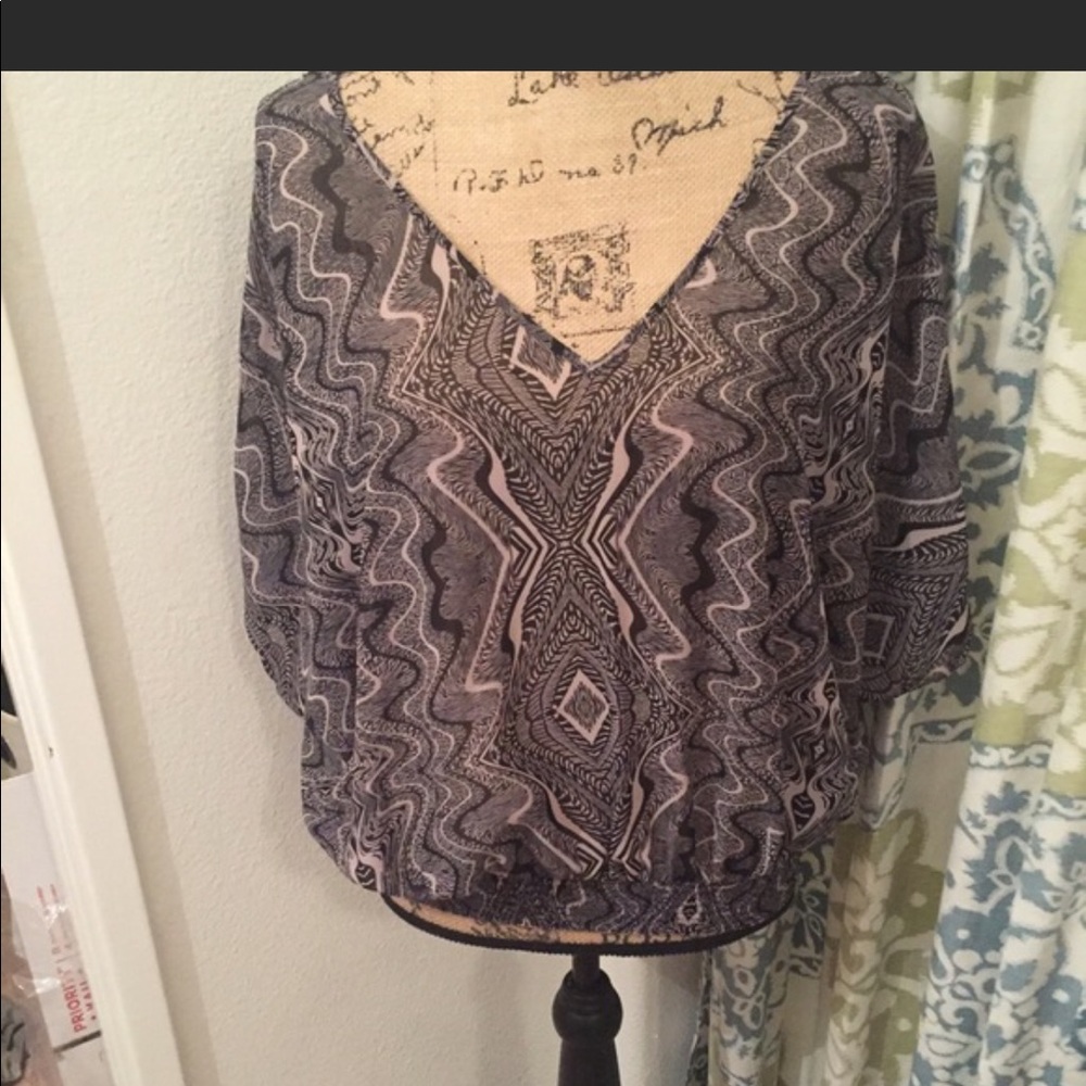 GUESS sheer lace top