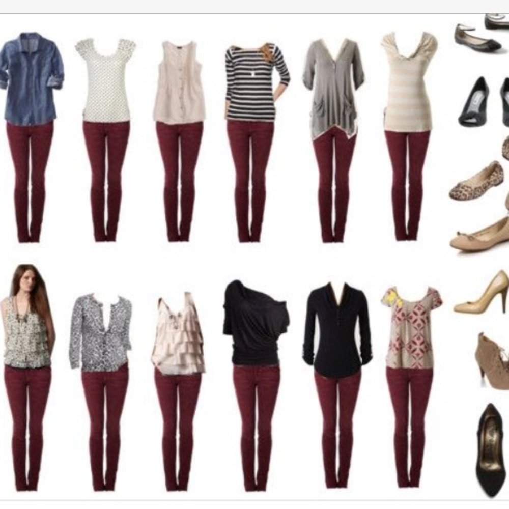 Paige burgundy/red skinny jeans