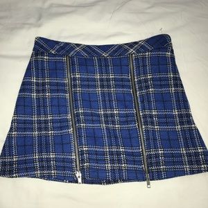Blue Plaid Mini-Skirt