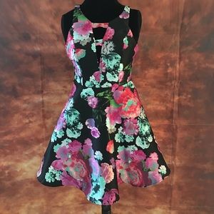 Dear moon black floral dress size 5