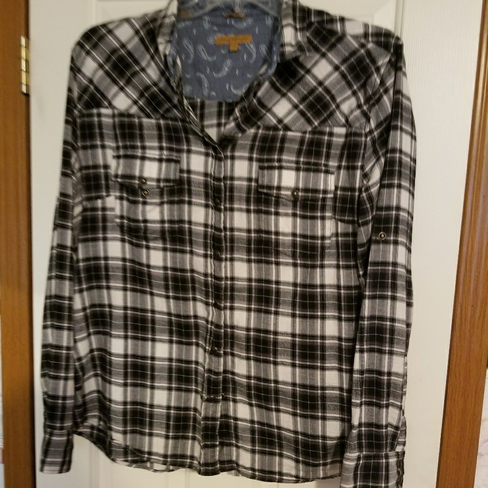 Black and white plaid shirt