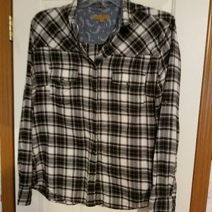 Black and white plaid shirt