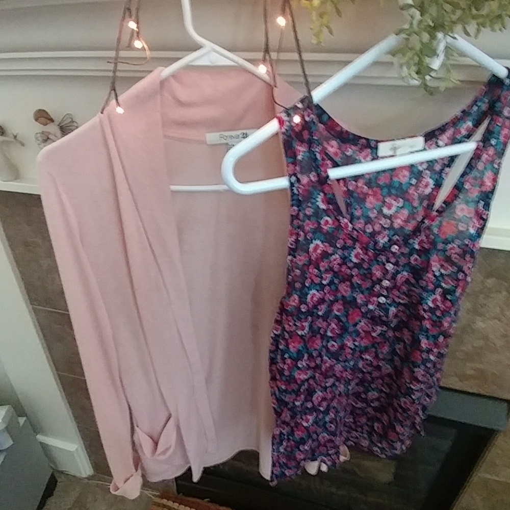 Light cardigan and matching tank