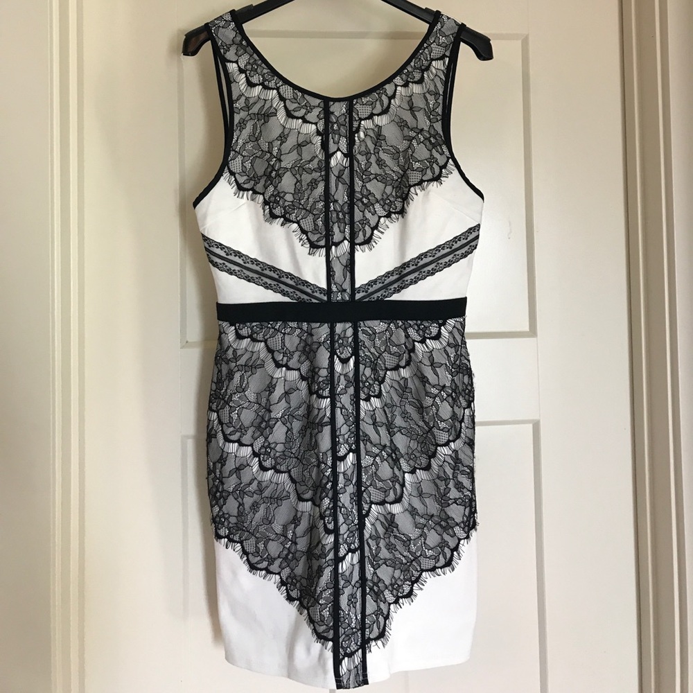 Black and White Lush Cocktail Dress Size M