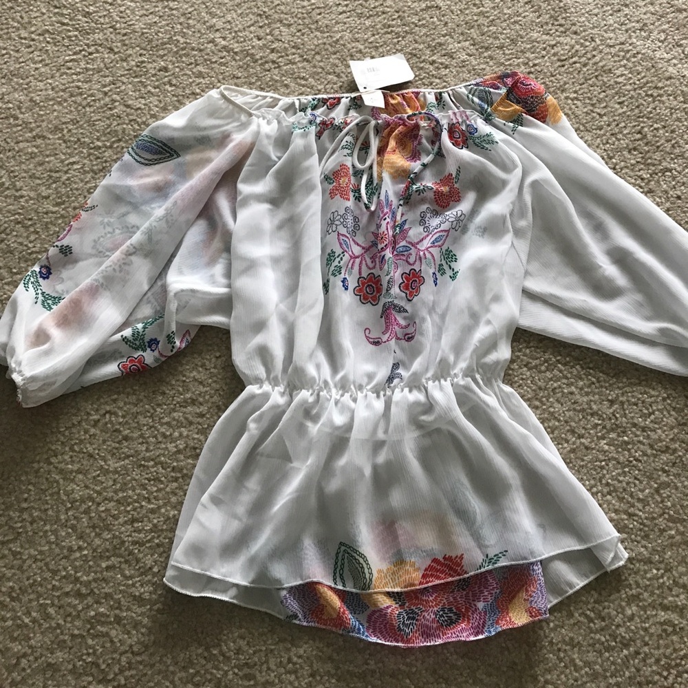 Off the shoulder sheer top