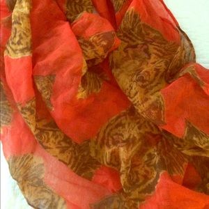 Orange tiger tube scarf