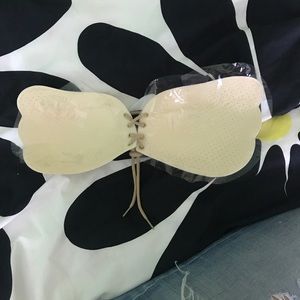 Strapless, backless, drawstring push up bra