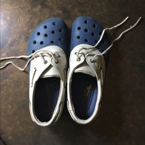 Navy crocs