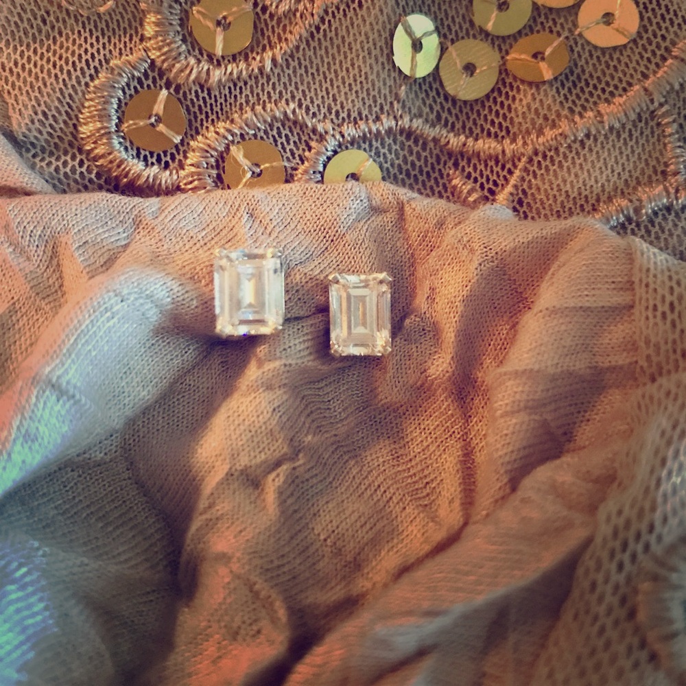 Sterling and white topaz stud earrings.