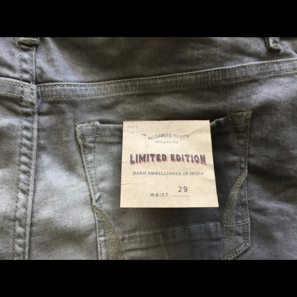 All saints Embellishes Grey Waters Lowe Shorts - Picture 2 of 5