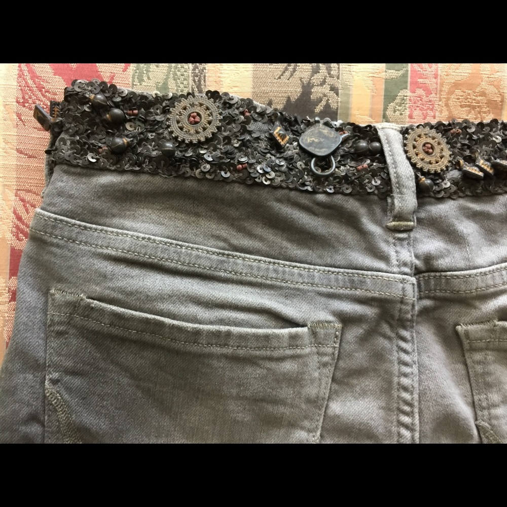 All saints Embellishes Grey Waters Lowe Shorts - Picture 3 of 5