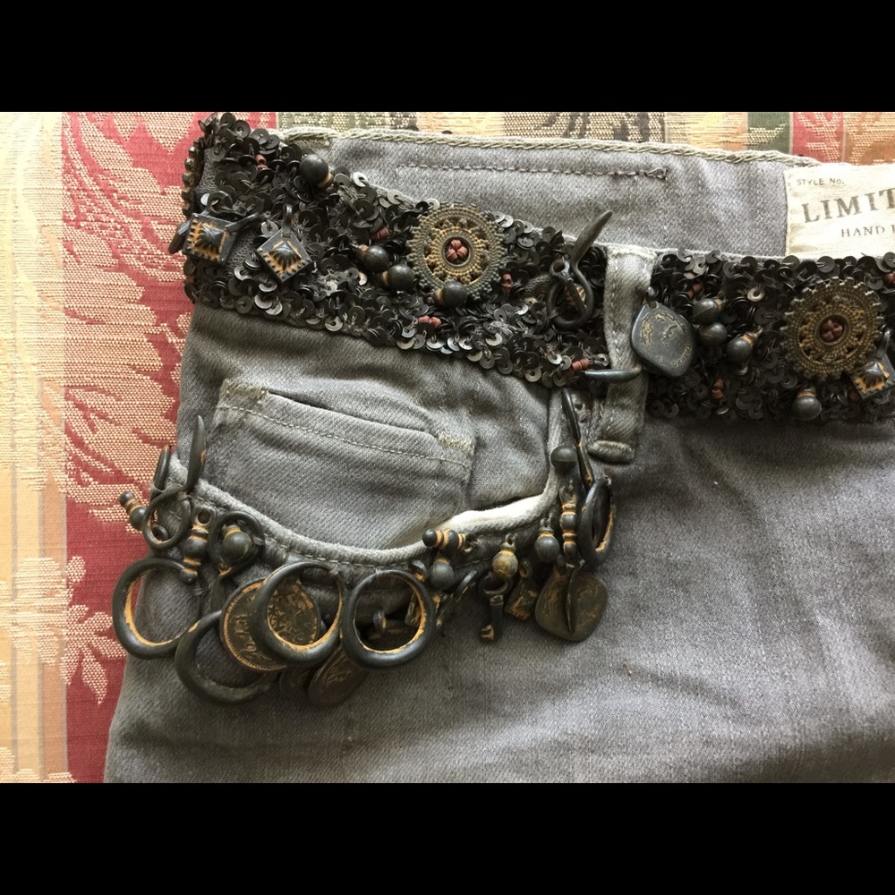 All saints Embellishes Grey Waters Lowe Shorts - Picture 5 of 5