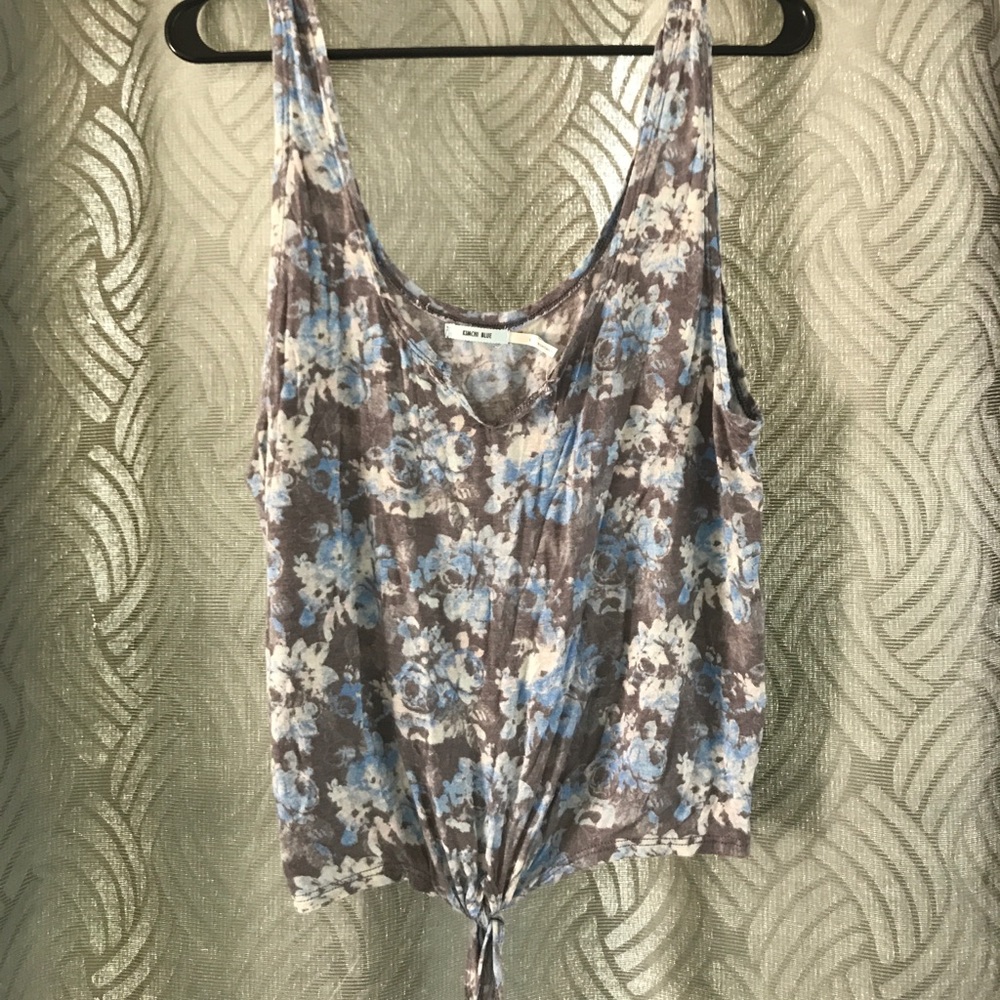 Blue/Grey • Floral • Crop