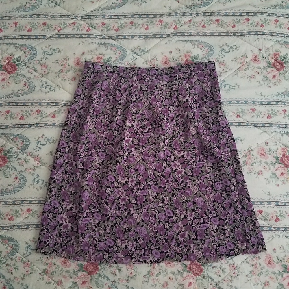Floral purple flowy skirt