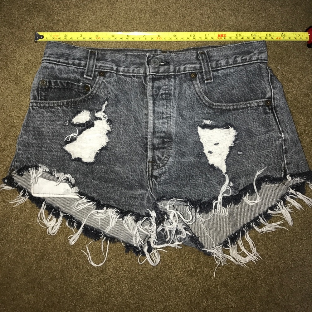 Levi's Distressed Denim High Waisted Shorts