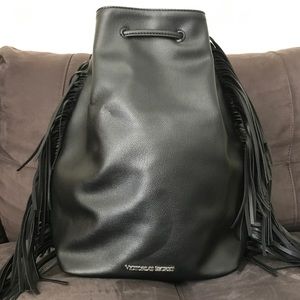 Victoria's Secret Black Fringe Backpack 🎒