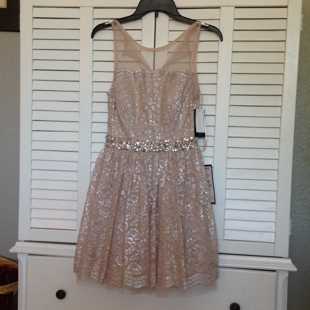 NWT Beautiful Champagne Lace Dress