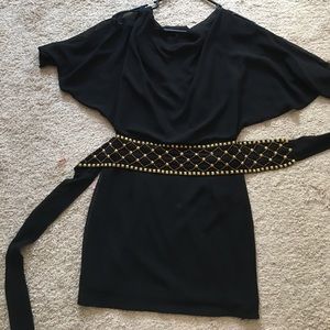 Black and gold party dress