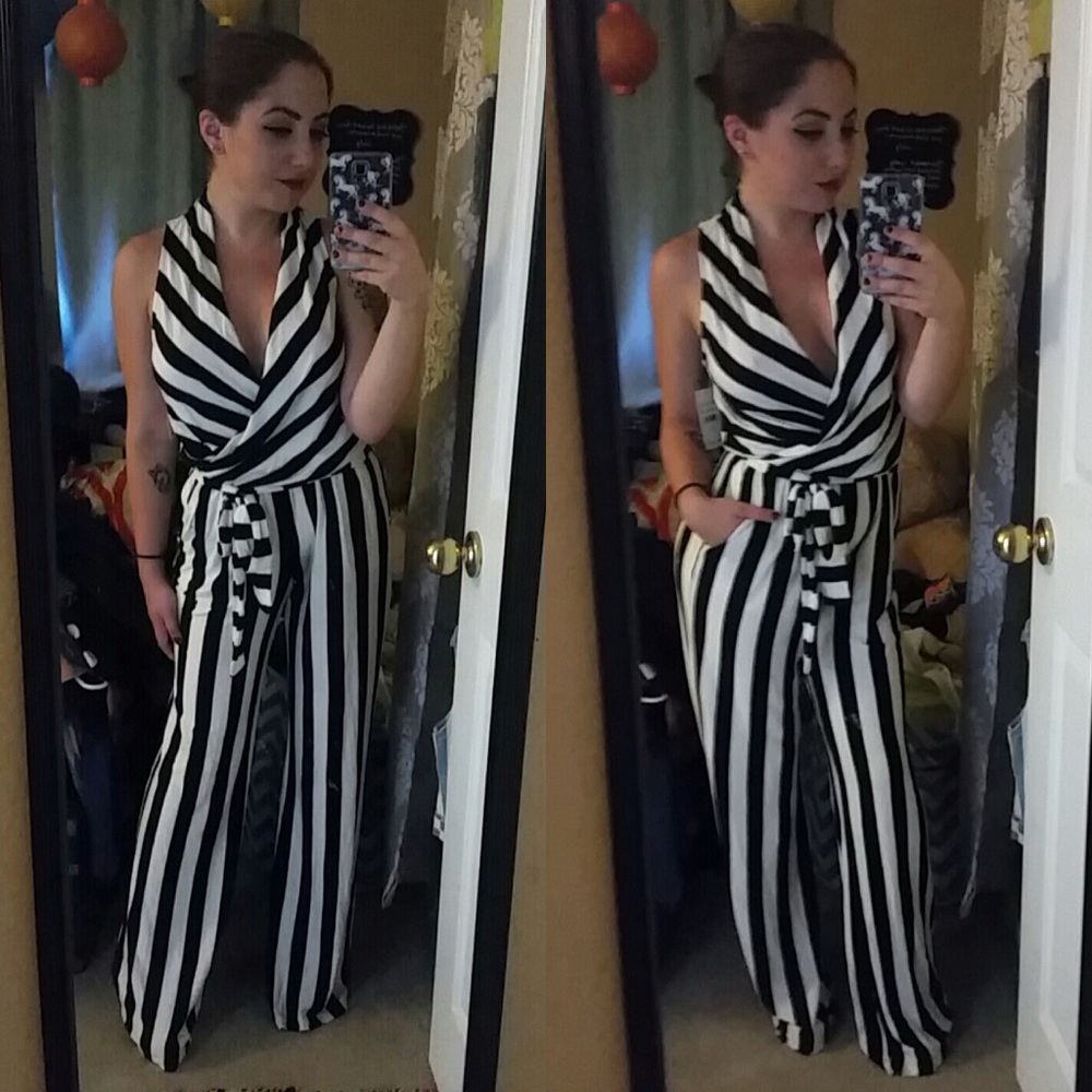 NWOT Ella Moss Striped Jumpsuit