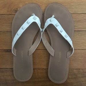 White flip flops