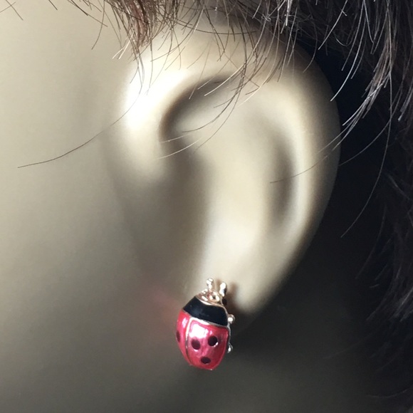 Last One ! Ladybug Earrings - Picture 3 of 7