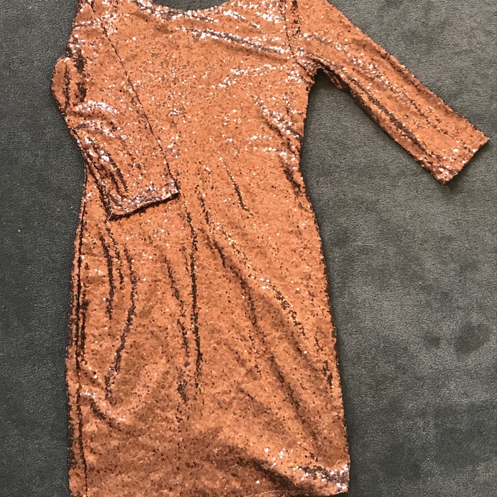 Sepia sequined body con dress