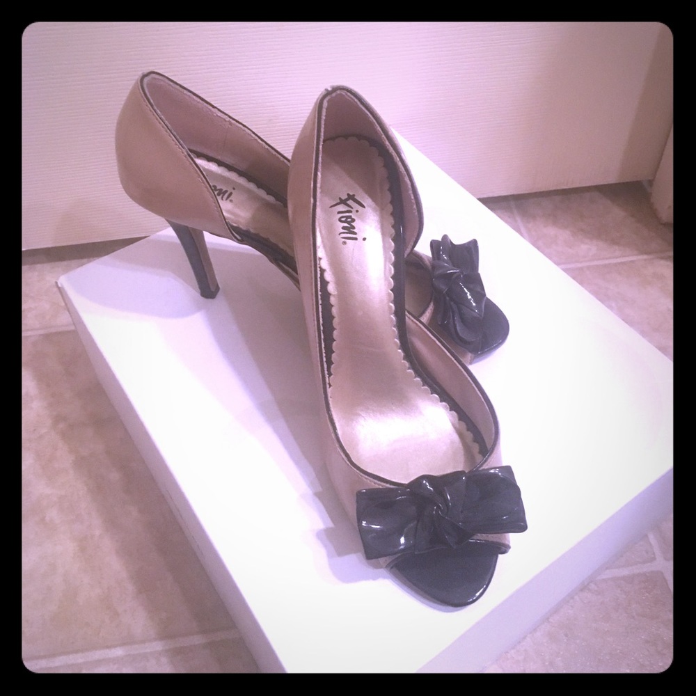 Tan and Black high heels