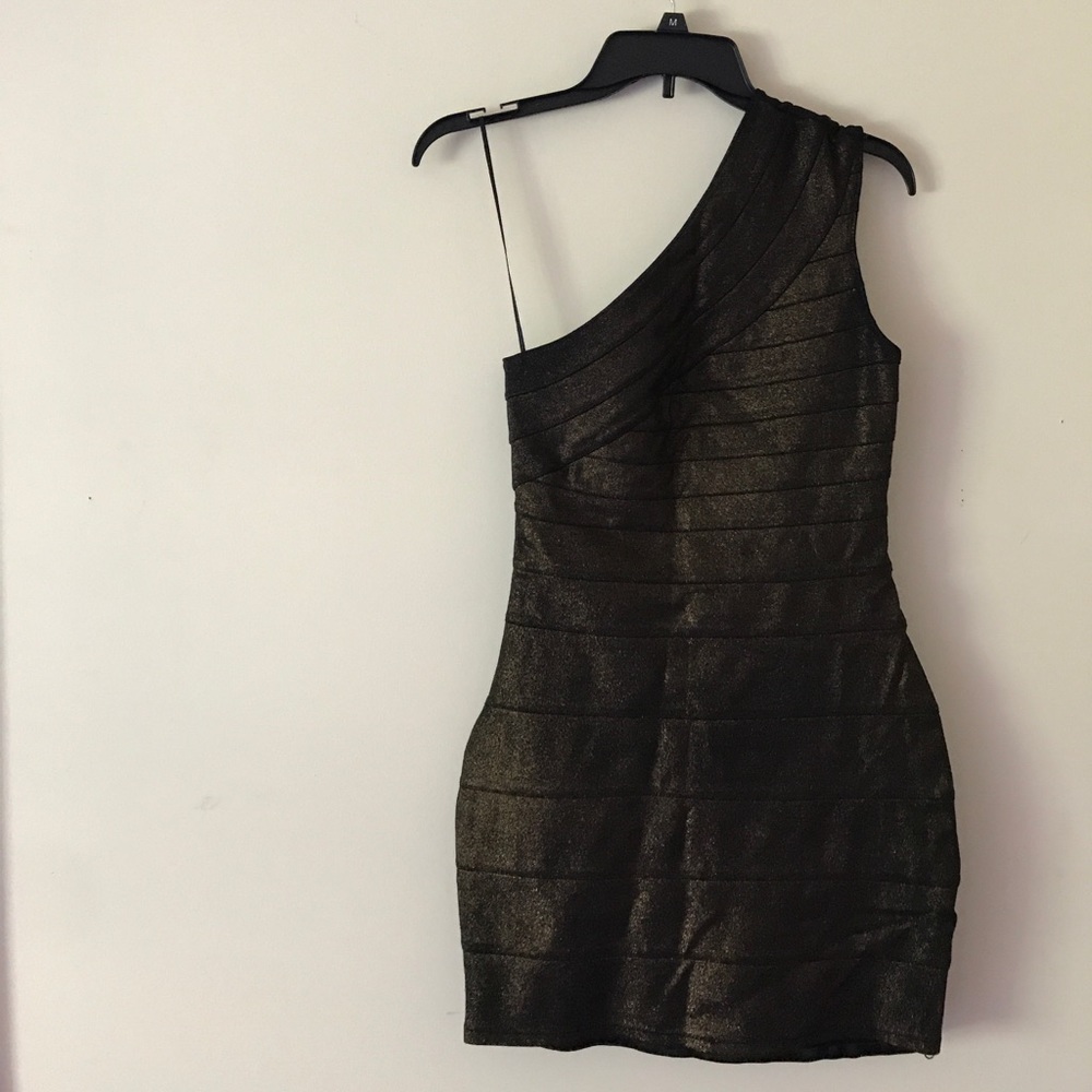 french connection gold bandage dress Stunning FRENCH CONNECTION bodycon /bandage dress size 6 gold