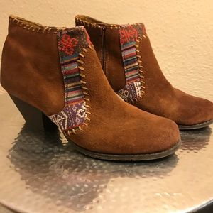 Suede Aztec Ankle Booties